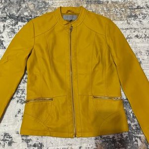 Leather jacket mustard
